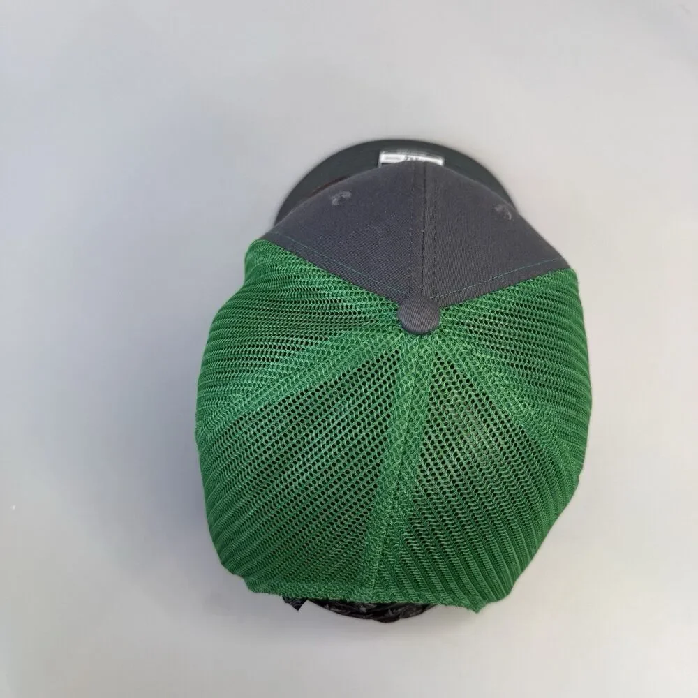 Richardson 112 Trucker Hat Leaf Logo Leather Patch Charcoal Green Snapback NEW